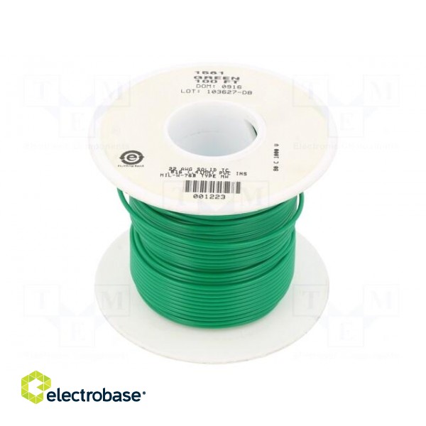 Wire | HookUp Wire | 22AWG | solid | Cu | PVC | green | 1kV | 30.5m | 100ft image 2