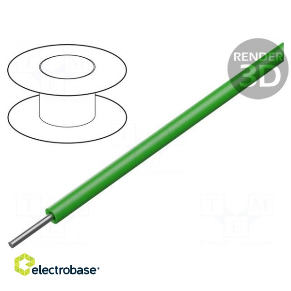 Wire | SiD | 1x1mm2 | solid | Cu | silicone | green | -60÷180°C | 300V,500V