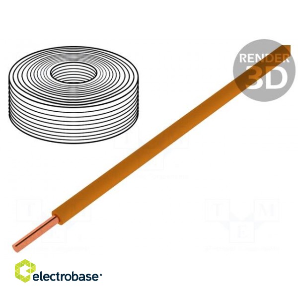 Wire | 0.2mm2 | solid | Cu | PVC | orange | 60V | 10m | 1x0.2mm2