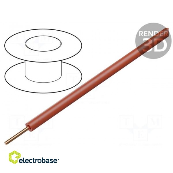 Wire | 0.2mm2 | solid | Cu | PVC | red | 60V | 100m | 1x0.2mm2