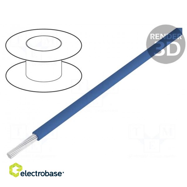 Wire | LiYv | stranded | Cu | 0.25mm2 | dark blue | PVC | 900V | 100m