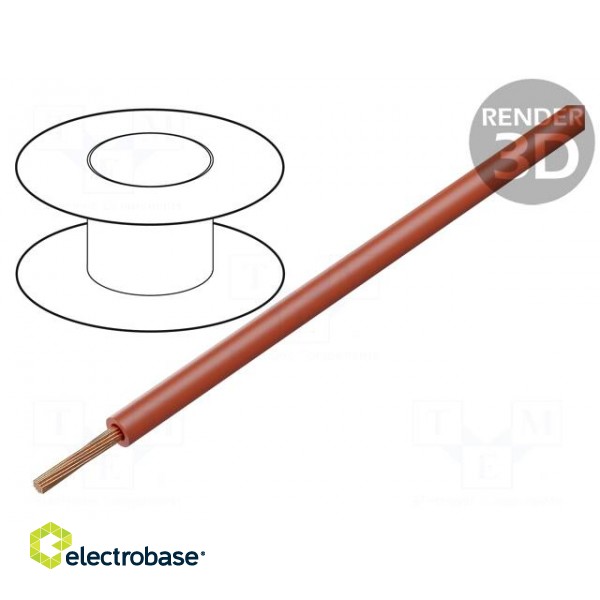Wire | FlexiPlast-E | 1x0.25mm2 | stranded | Cu | red | 500V | 6A | -30÷90°C