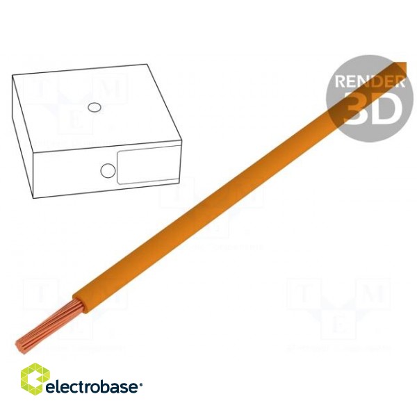 Wire | H05V-K | stranded | Cu | 0.75mm2 | orange | PVC | 300/500V | Class: 5