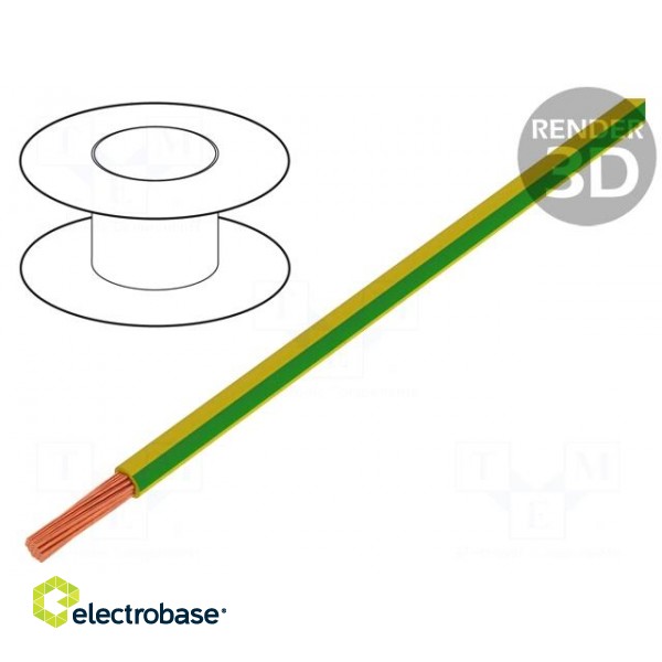 Wire | H05V-K | stranded | Cu | 0.5mm2 | yellow-green | PVC | 300/500V