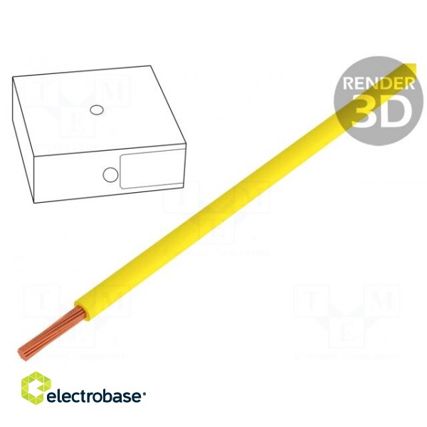 Wire | H05V-K | stranded | Cu | 0.5mm2 | yellow | PVC | 300/500V | 100m