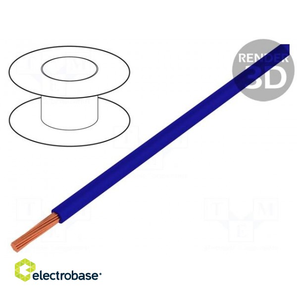 Wire | H05V-K | stranded | Cu | 0.75mm2 | ultramarine blue | PVC | 250m