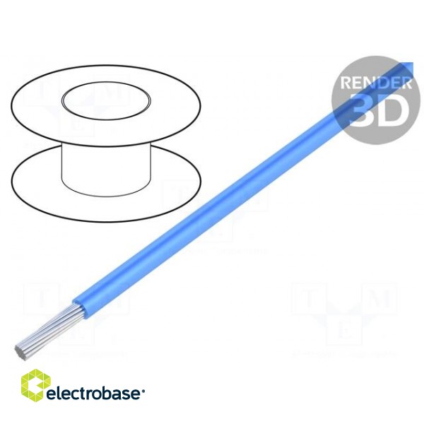 Wire | EcoWire | stranded | Cu | 26AWG | blue | MPPE | 600V | 305m