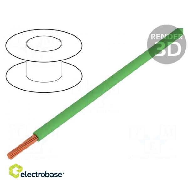 Wire | stranded | OFC | 0.22mm2 | green | PVC | 49V | 200m