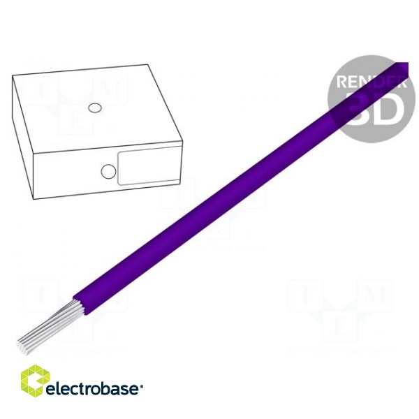 Wire | H05V-K | stranded | Cu | 0.5mm2 | violet | PVC | 300/500V | 100m
