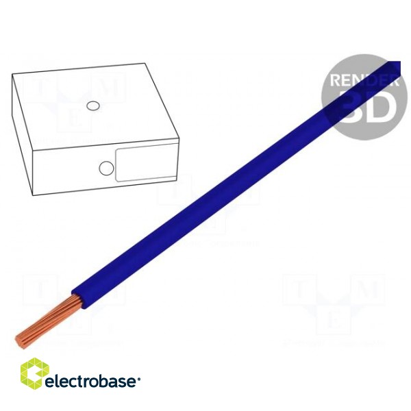 Wire | H05V-K | stranded | Cu | 0.75mm2 | ultramarine blue | PVC | 100m