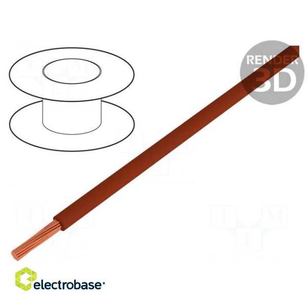 Wire | stranded | OFC | 0.35mm2 | brown | PVC | 49V | 200m