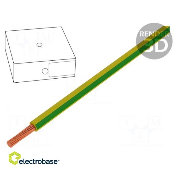 Wire | H07V-K | stranded | Cu | 95mm2 | green-yellow | PVC | 450/750V | 100m