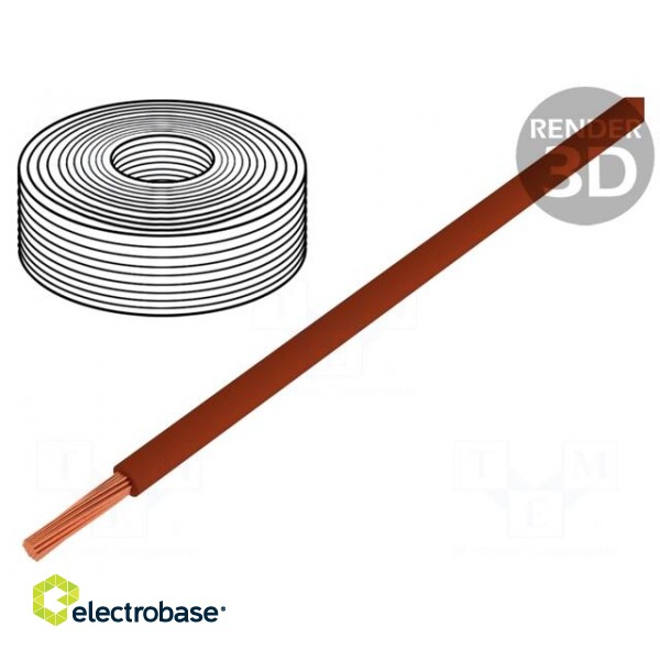Wire | LiY | stranded | Cu | 0.25mm2 | brown | PVC | 900V | 250m | Class: 5