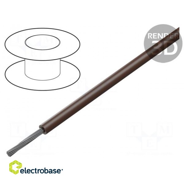 Wire | 30AWG | solid | Cu | PVC | brown | 300V | 30m | CPR: no classification
