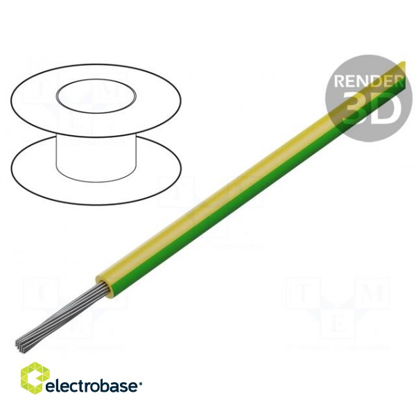 Wire | HookUp Wire | stranded | Cu | 16AWG | PVC | yellow-green | 300V