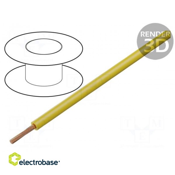Wire | Silivolt®-1V | 1x0.15mm2 | stranded | Cu | silicone | yellow | 100m