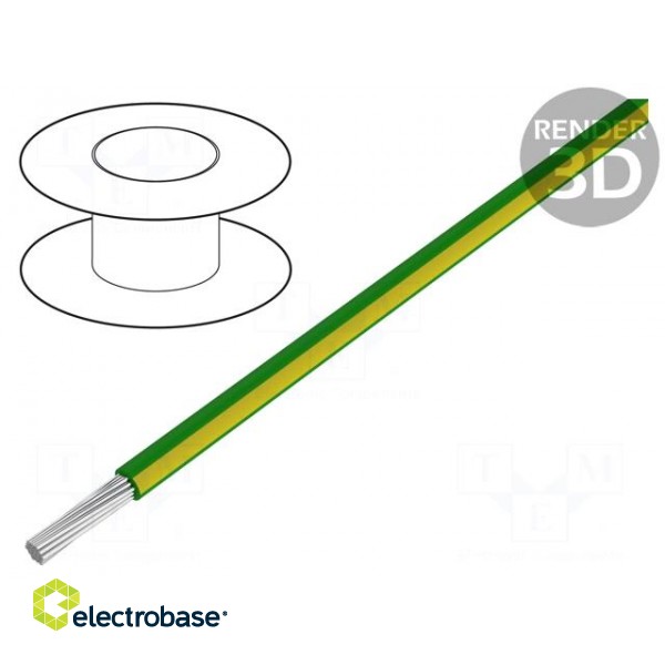 Wire | EcoWire | stranded | Cu | 14AWG | green-yellow | MPPE | 600V | 30,5m
