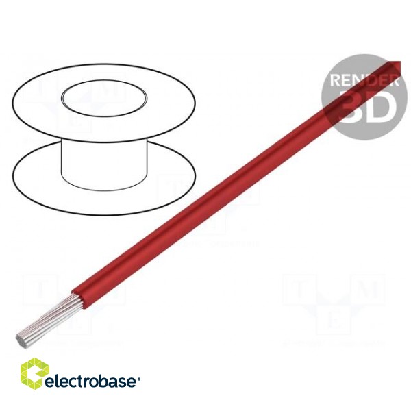Wire | HookUp Wire | stranded | Cu | 22AWG | PVC | red | 150V | 305m | 1000ft