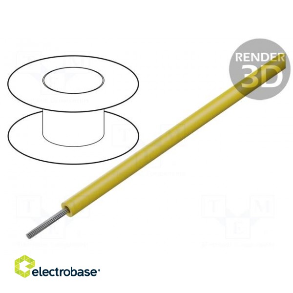 Wire | stranded | Cu | 22AWG | PVC | yellow | 600V | 30m | 100ft