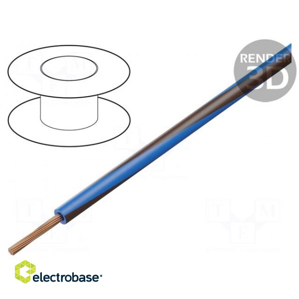 Wire | H05V-K,LgY | stranded | Cu | 0.5mm2 | PVC | blue-brown | 300V,500V