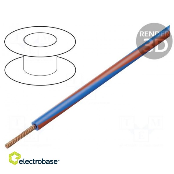 Wire | LgY | stranded | Cu | 1.5mm2 | blue-red | PVC | 300/500V | 100m
