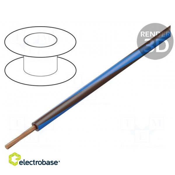 Wire | H05V-K,LgY | stranded | Cu | 0.5mm2 | PVC | brown-blue | 300V,500V