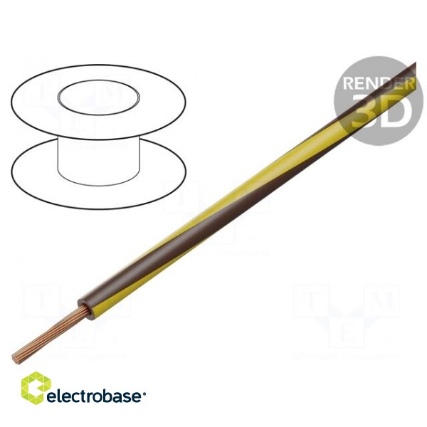 Wire | H05V-K,LgY | stranded | Cu | 0.5mm2 | PVC | brown-yellow | 100m