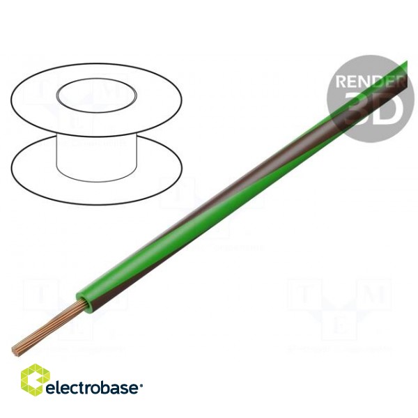 Wire | LgY | stranded | Cu | 0.5mm2 | green-brown | PVC | 300/500V | 100m