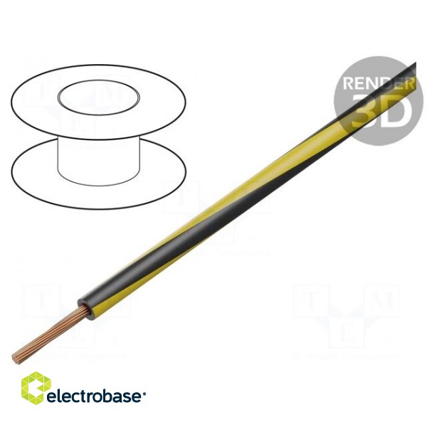 Wire | LgY | stranded | Cu | 0.35mm2 | black-yellow | PVC | 300/500V | 200m