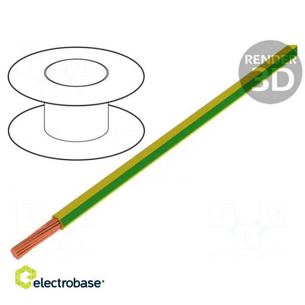 Wire | LgY | stranded | Cu | 0.5mm2 | yellow-green | PVC | 300/500V | 100m