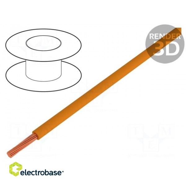 Wire | LgY | stranded | Cu | 0.5mm2 | orange | PVC | 300/500V | 100m | Class: 5
