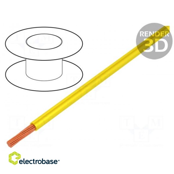 Wire | LgY | stranded | Cu | 0.75mm2 | yellow | PVC | 300/500V | 25m | Class: 5