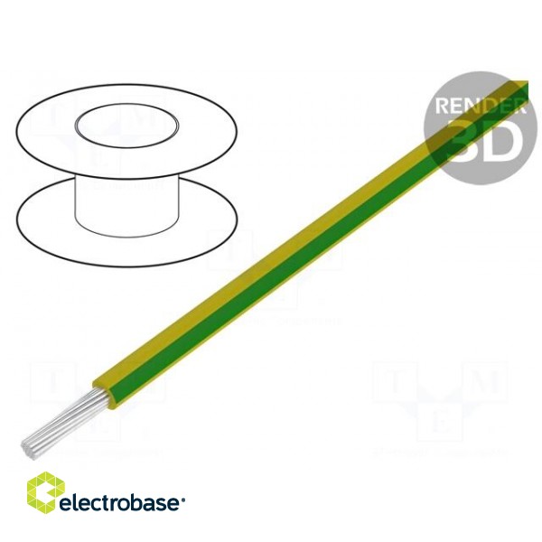 Wire | LiYv | stranded | Cu | 0.25mm2 | yellow-green | PVC | 900V | 100m