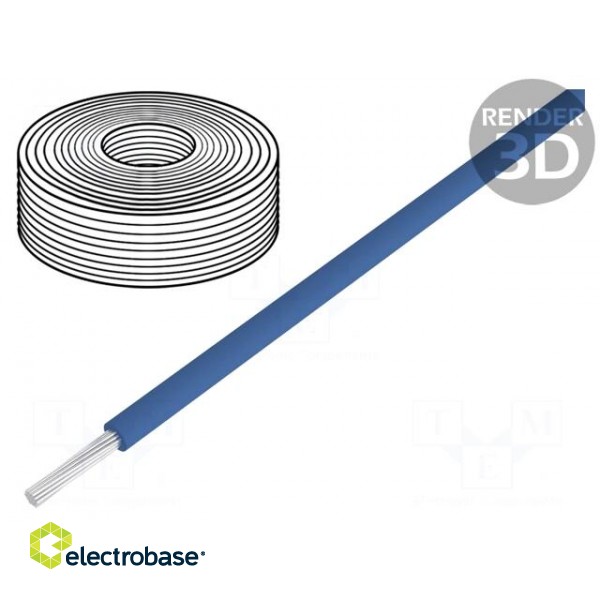 Wire | stranded | Cu | 0.04mm2 | PVC | blue | 60V | 10m | 1x0.04mm2