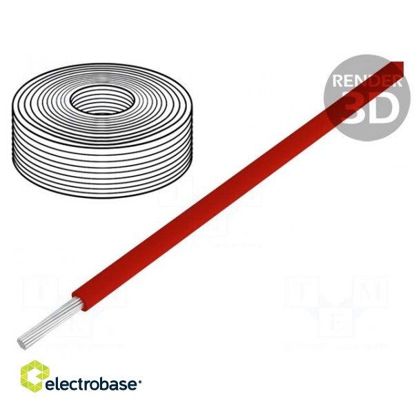 Wire | stranded | Cu | 0.04mm2 | PVC | red | 60V | 10m | 1x0.04mm2