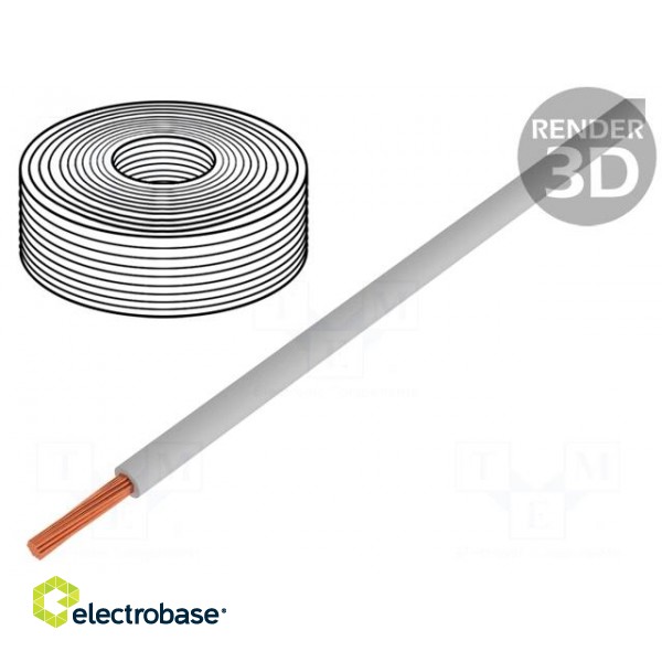 Wire | stranded | Cu | 0.14mm2 | PVC | grey | 60V | 10m | 1x0.14mm2