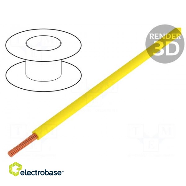 Wire | H05V-K | stranded | Cu | 0.75mm2 | yellow | PVC | 300/500V | 250m