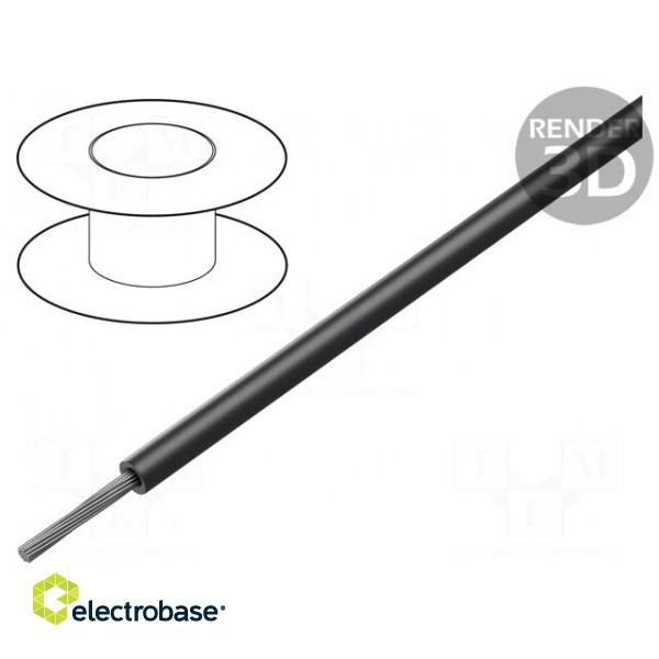 Wire | 26AWG | solid | Cu | PVC | black | 300V | 30m | CPR: no classification