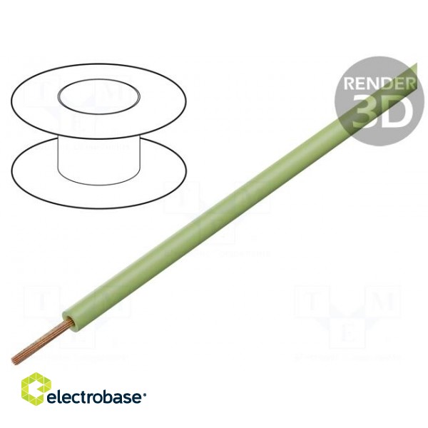 Wire | TLY | stranded | Cu | 0.12mm2 | PVC | light green | 150V,300V | 200m