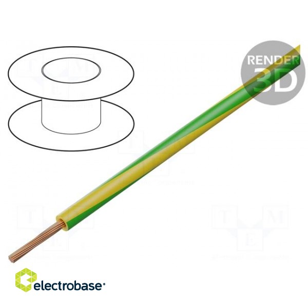 Wire | TLY | stranded | Cu | 0.12mm2 | PVC | yellow-green | 150V,300V | 50m