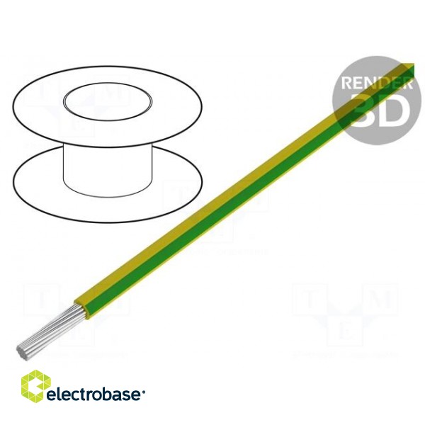 Wire | TLY | stranded | Cu | 0.124mm2 | green-yellow | PVC | 150V | 500m