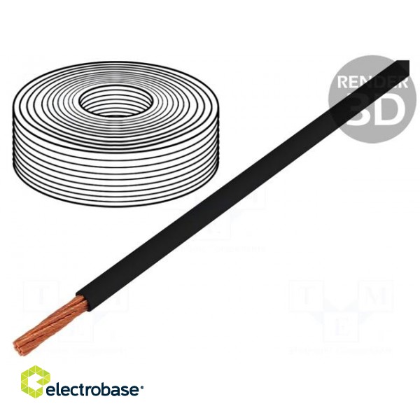 Wire | LifY | 1x16mm2 | stranded | Cu | PVC | black | 450V,750V | -15÷80°C