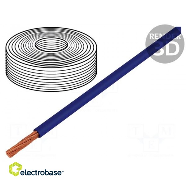Wire | LifY | 1x16mm2 | stranded | Cu | PVC | blue | 450V,750V | -15÷80°C