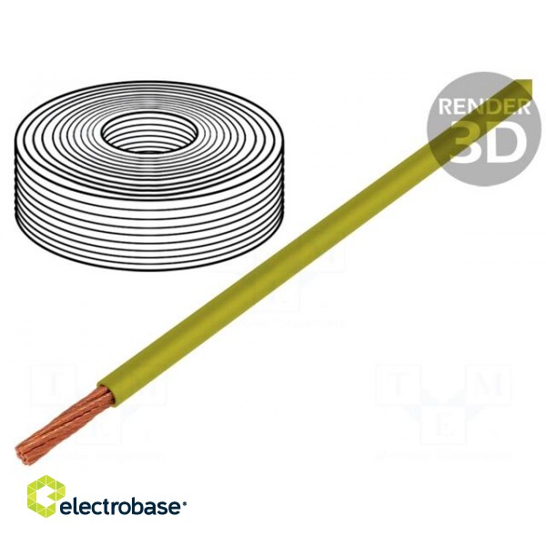 Wire | LifY | 1x0.75mm2 | stranded | Cu | PVC | yellow | 300V,500V | Class: 6