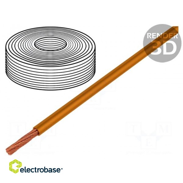 Wire | LifY | stranded | Cu | 1x0,5mm2 | PVC | orange | 300/500V | -15÷80°C