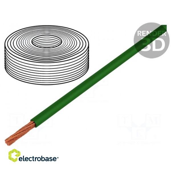 Wire | LifY | 1x1mm2 | stranded | Cu | PVC | green | 300V,500V | -15÷80°C