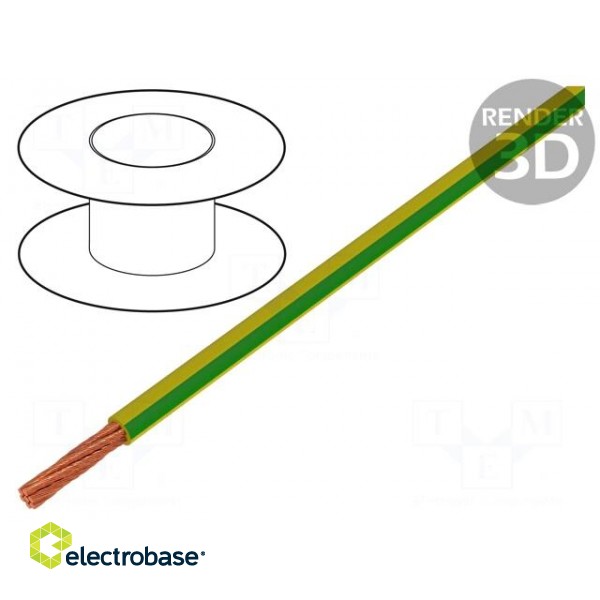 Wire | LifY | 1x4mm2 | stranded | Cu | PVC | yellow-green | 450V,750V