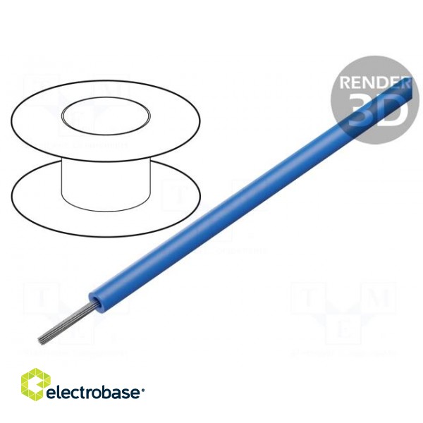 Wire | Silivolt®-1V SN | 1x1mm2 | stranded | Cu | silicone | blue | 1.5kV