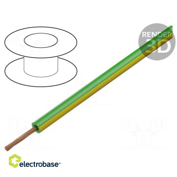 Wire | Silivolt®-1V | 1x1mm2 | stranded | Cu | silicone | yellow-green