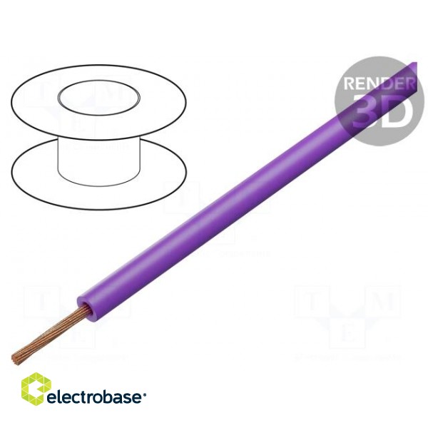 Wire | Silivolt®-1V | 1x0.75mm2 | stranded | Cu | silicone | violet | 100m